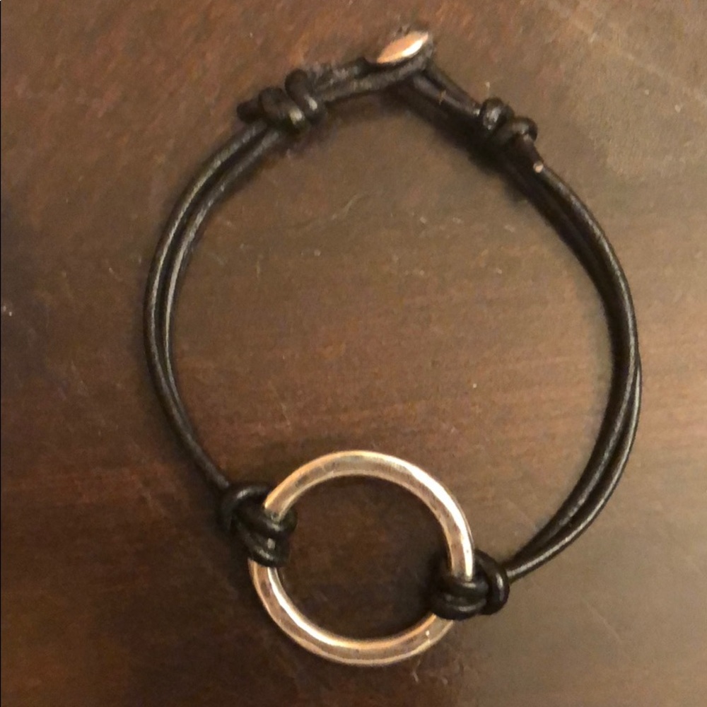 James Avery Riata Leather/silver charm bracelet